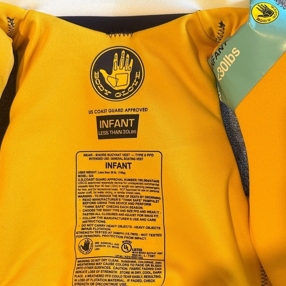 Body Glove Kids Swim Vest‎ - Blue and Yellow Stripes NWT - Picture 3 of 5